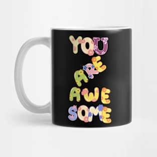 Retro You Are Awesome Tee Shirt Mug